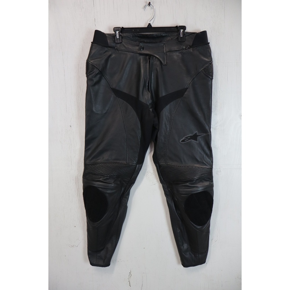 Alpinestars Apex Track Cow Leather Pants Black Motorcycle MX Size 44 US  60 Euro
